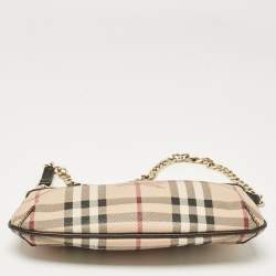 Burberry Beige Haymarket Check Coated Canvas Chain Pochette
