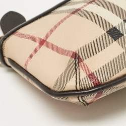 Burberry Beige Haymarket Check Coated Canvas Chain Pochette