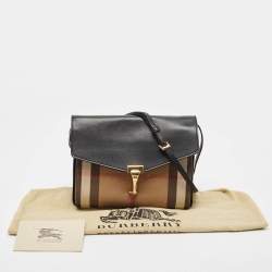 Burberry Black House Check Fabric and Leather Small Macken Crossbody Bag