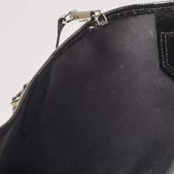 Pre Owned Burberry Black/Beige Supernova Check Coated Canvas and Patent Leather Large Nickie Tote