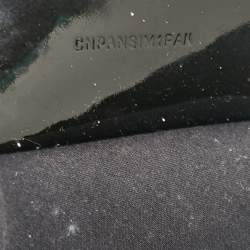 Pre Owned Burberry Black/Beige Supernova Check Coated Canvas and Patent Leather Large Nickie Tote