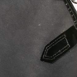 Pre Owned Burberry Black/Beige Supernova Check Coated Canvas and Patent Leather Large Nickie Tote