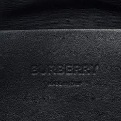 Pre Owned Burberry White Fabric Sonny Medium Logo Belt Bag