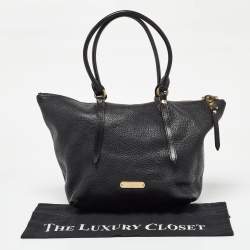 Pre Owned حقيبة يد بربري ساليسبري جلد أسود