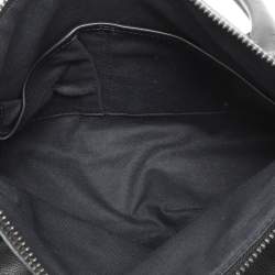 Pre Owned Burberry Black Smoked Check PVC and Leather Chain Lock Bowling Bag