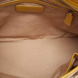 Pre Owned Burberry Mustard/Beige Nova Check PVC and  Patent Leather Nickie Tote