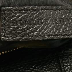 Burberry Black Grain Leather Boston Bag