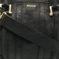 Burberry Black Grain Leather Boston Bag