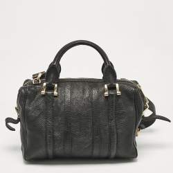 Burberry Black Grain Leather Boston Bag