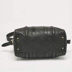 Burberry Black Grain Leather Boston Bag