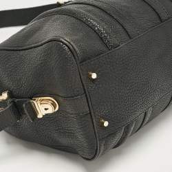 Burberry Black Grain Leather Boston Bag