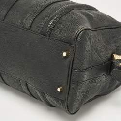 Burberry Black Grain Leather Boston Bag