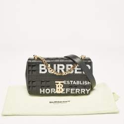 Burberry Black Quilted Coated Canvas Small Horseferry Lola Chain Shoulder Bag