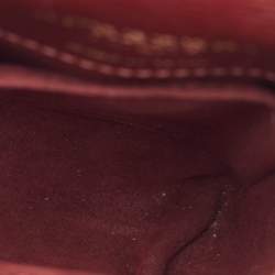 Burberry Burgundy/Brown Leather Buckle Vertical Crossbody Bag