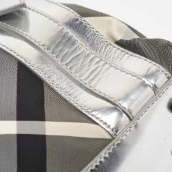 Burberry Silver Beat Check Nylon Victoria Tote