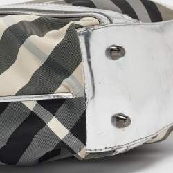 Burberry Silver Beat Check Nylon Victoria Tote