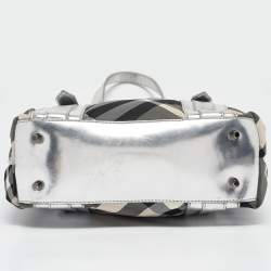 Burberry Silver Beat Check Nylon Victoria Tote