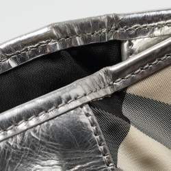 Burberry Silver Beat Check Nylon Victoria Tote