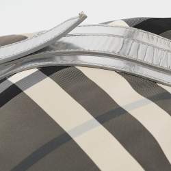 Burberry Silver Beat Check Nylon Victoria Tote