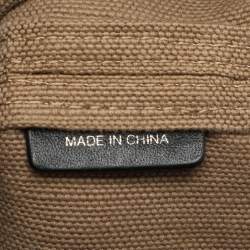Pre Owned Burberry Beige/Black House Check Canvas and Leather Ashby Bucket Bag