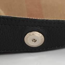 Pre Owned Burberry Beige/Black House Check Canvas and Leather Ashby Bucket Bag