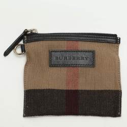 Pre Owned Burberry Beige/Black House Check Canvas and Leather Ashby Bucket Bag