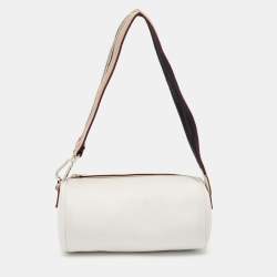 Burberry White Leather Cylinder Shoulder Bag