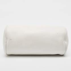 Burberry White Leather Cylinder Shoulder Bag