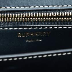 Pre Owned Burberry Tricolor Canvas and Leather Small TB Shoulder Bag