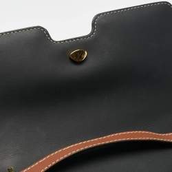 Pre Owned Burberry Tricolor Canvas and Leather Small TB Shoulder Bag