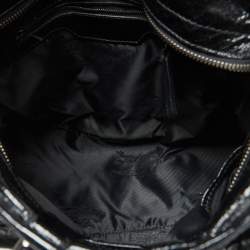 Burberry Black Patent Leather Cartridge Pleat Tote