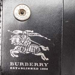 Burberry Beige/Black Nova Check PVC and Patent Leather Compact Wallet