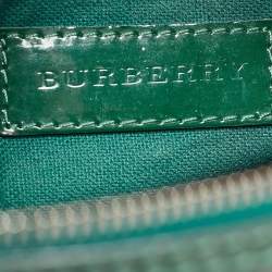 Burberry Green Check Embossed Patent Leather Anford Satchel