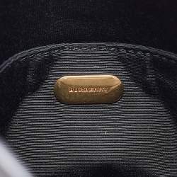 Pre Owned Burberry Dark Grey Satin  Crystal Embellished Pin Clutch