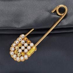 Pre Owned Burberry Dark Grey Satin  Crystal Embellished Pin Clutch