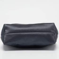 Pre Owned Burberry Dark Grey Satin  Crystal Embellished Pin Clutch