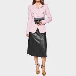 Pre Owned Burberry Dark Grey Satin  Crystal Embellished Pin Clutch