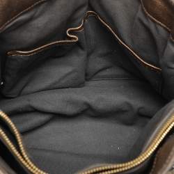 Burberry Beige/Brown Haymarket Check PVC and Leather Medium Golderton Tote