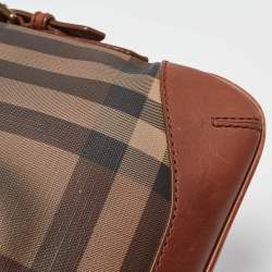 Pre Owned Burberry Brown Smoke Check PVC and Leather Hartham Crossbody Bag