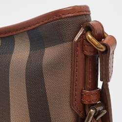 Pre Owned Burberry Brown Smoke Check PVC and Leather Hartham Crossbody Bag