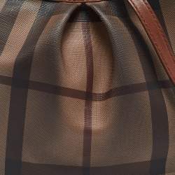 Pre Owned Burberry Brown Smoke Check PVC and Leather Hartham Crossbody Bag