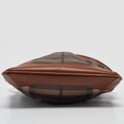 Pre Owned Burberry Brown Smoke Check PVC and Leather Hartham Crossbody Bag