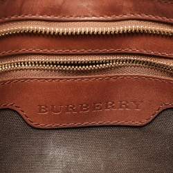 Pre Owned Burberry Brown Smoke Check PVC and Leather Hartham Crossbody Bag