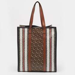 Burberry Bridle Brown Coated Canvas Medium TB Book Tote