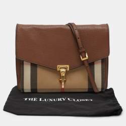 Burberry Brown Canvas and Leather Small Macken Crossbody Bag