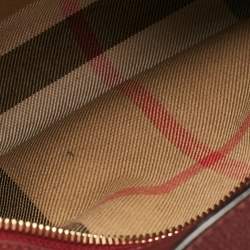 Pre Owned Burberry Burgundy Leather Small Medley Buckle Crossbody Bag