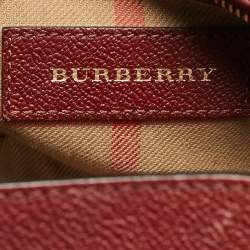 Pre Owned Burberry Burgundy Leather Small Medley Buckle Crossbody Bag
