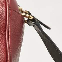 Pre Owned Burberry Burgundy Leather Small Medley Buckle Crossbody Bag