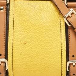 Burberry Yellow/Brown Leather Medium Alchester Bowling Bag
