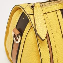 Burberry Yellow/Brown Leather Medium Alchester Bowling Bag